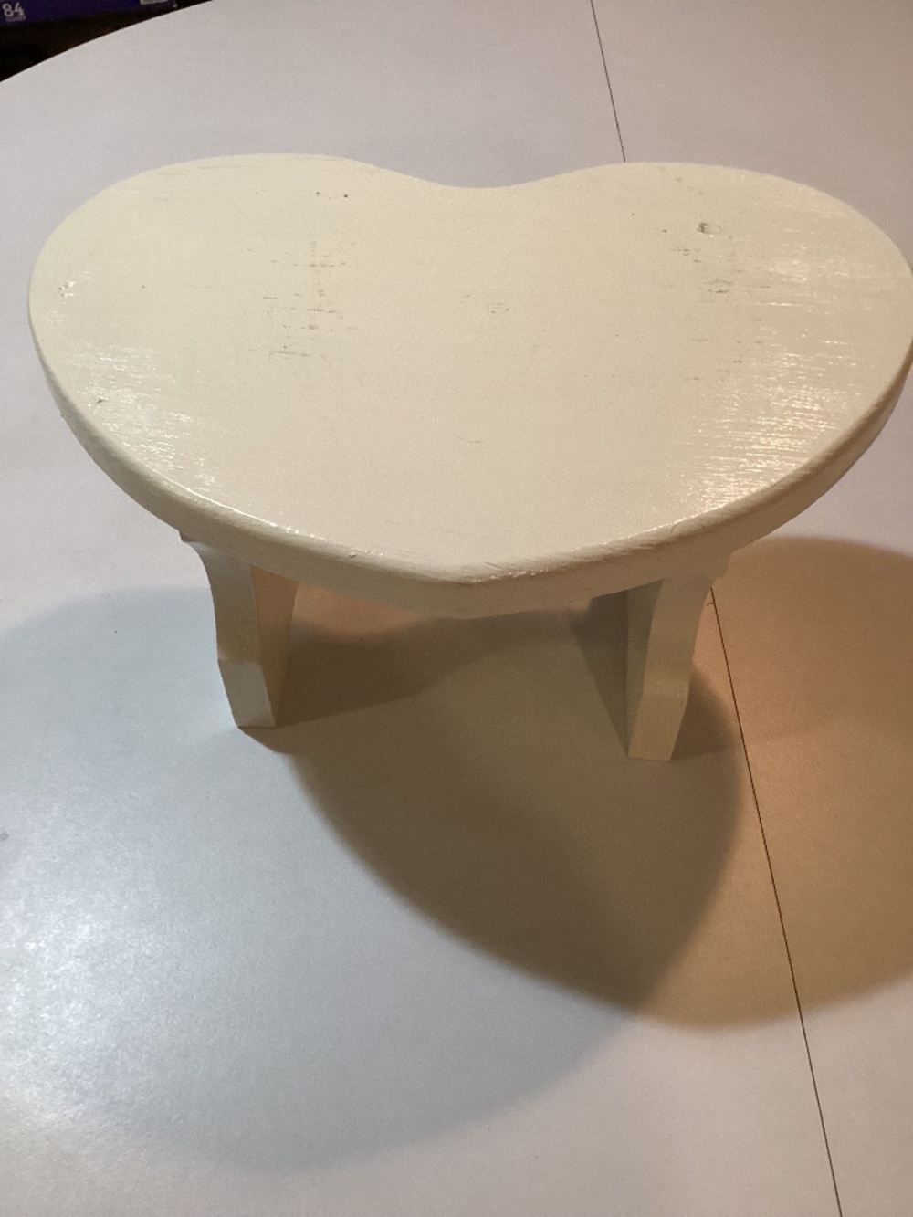 Rustic vintage handmade heart shaped stool/ plant stand